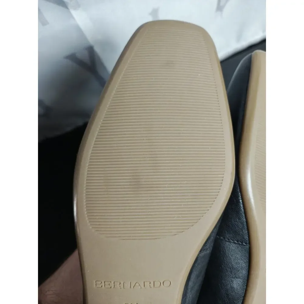 BERNARDO Women's Size 6 Gwynn Leather Bow Ballerina Flats New $198